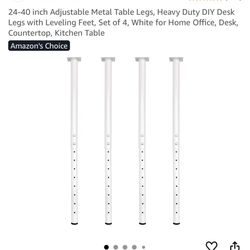 24-40 inch Adjustable Metal Table Legs