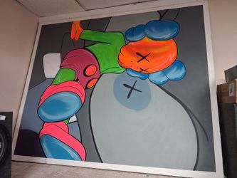 Big colorfull modern art canvas 5x6ft