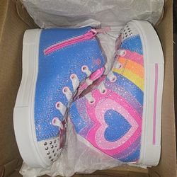 Skechers Twinkle Toes Sparks Heart Pop Girls Sneakers Size 11 New With Box