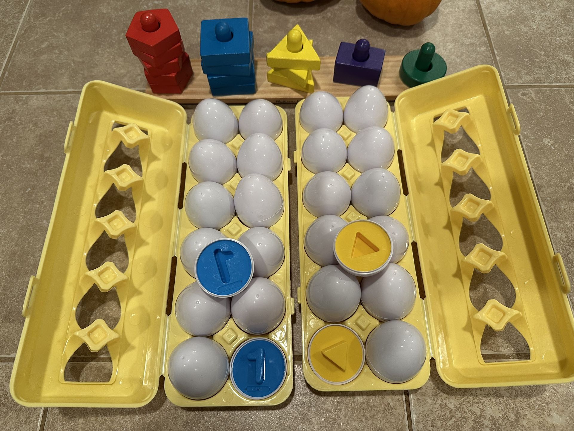 Toddler Sorting Eggs and Stacking Puzzle