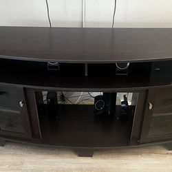 Modern Dark Wood TV Stand - 59"