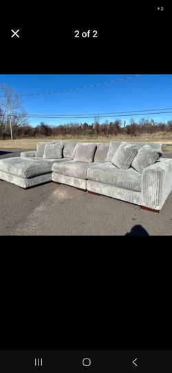 L Shap Comfty Grey Sectional Sofa