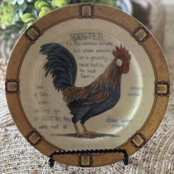 (2) Henriette Porcelain Rooster  Plates