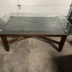 Glass/Marble Topped Coffee And End Table