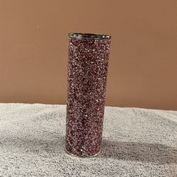 Pink Glittery Bling Bling Cylinder Container Size 6 Inches Height