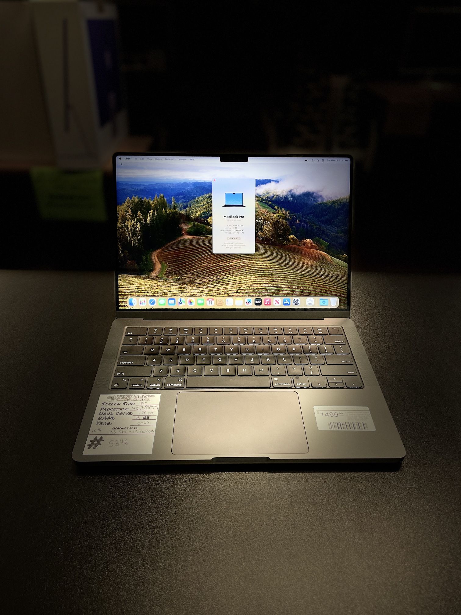 MacBook Pro 14” 2023 M3 Pro 18GB 1TB SSD Space Gray
