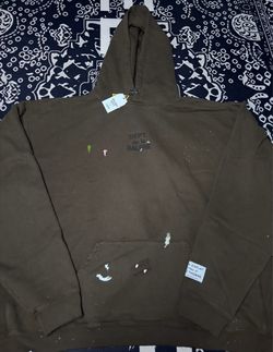 Gallery depotFrench logo painted hoodie sepia in brown