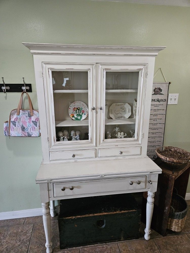 Vintage Curio Cabinet/ Secretary Desk