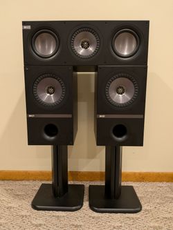 KEF Q300  Bookshelf Q200C Center Speakers