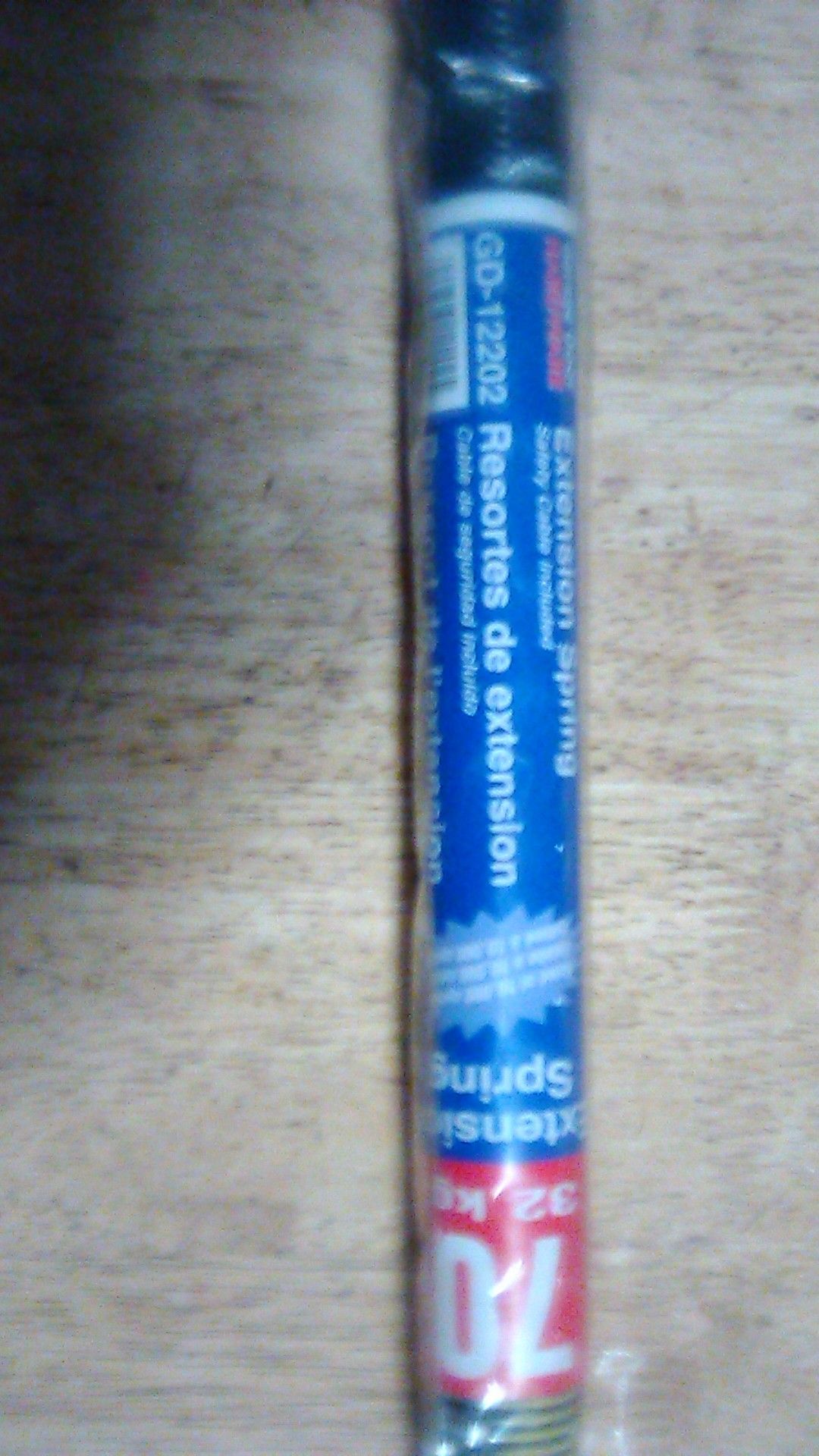 Garage door extension spring with safety cable 70 lbs