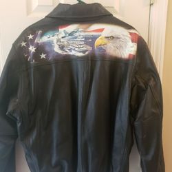 Beautiful U S Navy Patriot Leather Jacket