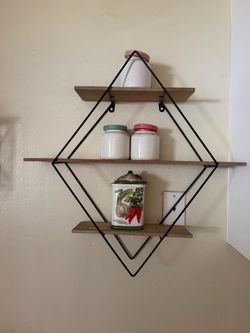 Diamond Shape Wall Shelf 3-Tier