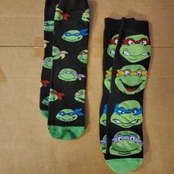 2 Pair of Novelty Teenage Mutant Ninja Turtles Cozy Comfortable Cartoon Socks