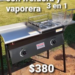 Plancha Taquera, Freidora Y Vaporera 3en 1