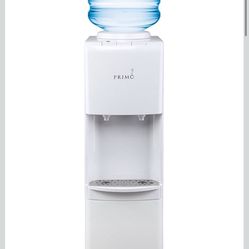 Primo Top-Loading Water Dispenser - 2 Temp (Hot-Cold) Water Cooler Water Dispenser for 5 Gallon Bottle w/Child-Resistant Safety Feature, White