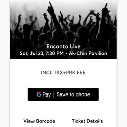 VIP SEATS TNIGHT ENCANTO TIC 3RD RoW SeC 103 SeATS 8-9