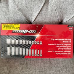 Snap-On 22pc SAE Shallow and Deep Socket Set - BRAND NEW