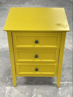Small Contemporary Style,  3 Drawer,  Accent Table, End Table, Nightstand, Storage, Bohemian Yellow, Table