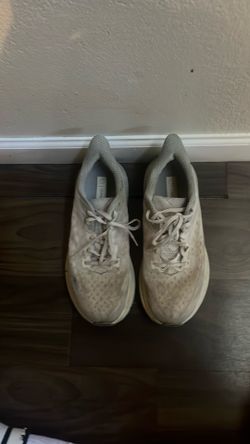 Hoka shoes size 9.5 cream colored