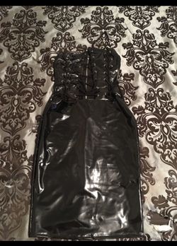 Black leather dress