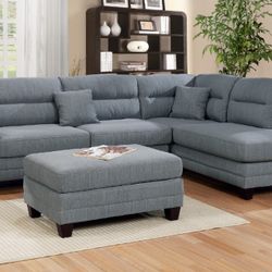 3pcs Sectional Sofa W/ottoman 