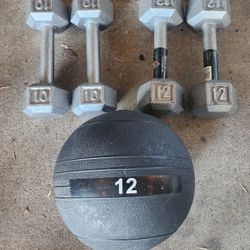 Dumbbells and Medicine Ball Set