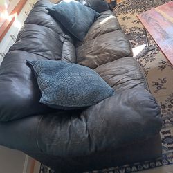 Couch/sofa Blue Leather