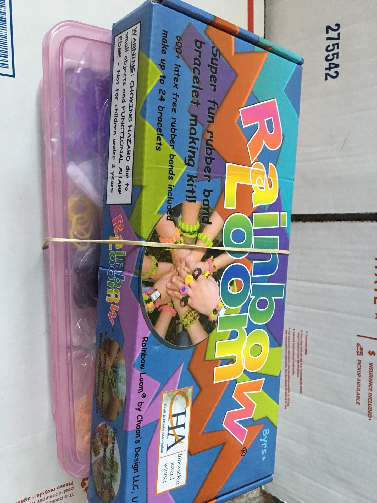 Rainbow loom bracelet craft making kit girls with new bands and pastors storage box