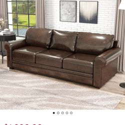 Brand New 93'' Genuine Leather Sofa