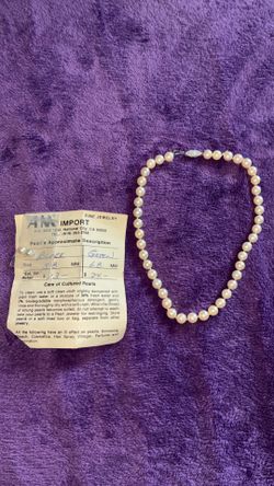 14K White Gold Natural Akoya Pearl Necklace