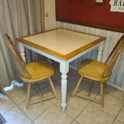 Tiled Top Breakfast Table & 2 Chairs