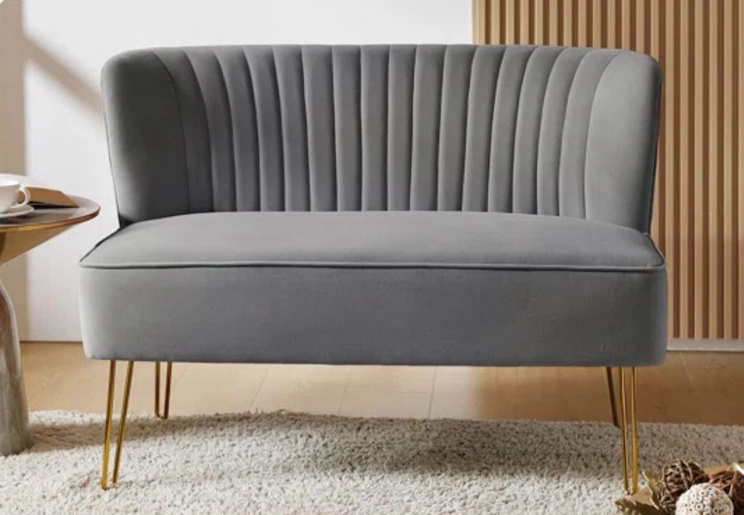 Dark Grey Loveseat Hardly Used In Excellent Condition 