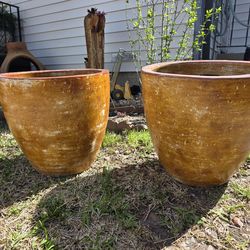 Solid orange pots