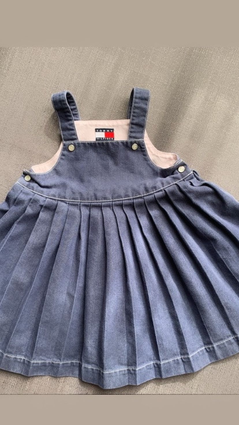 Tommy Hilfiger Pleated Overall Dress Size 6-12 Months