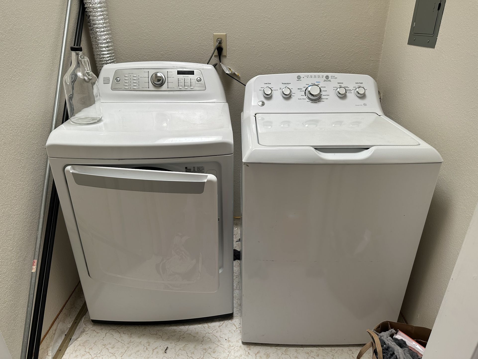 GE washing machine and gas dryer