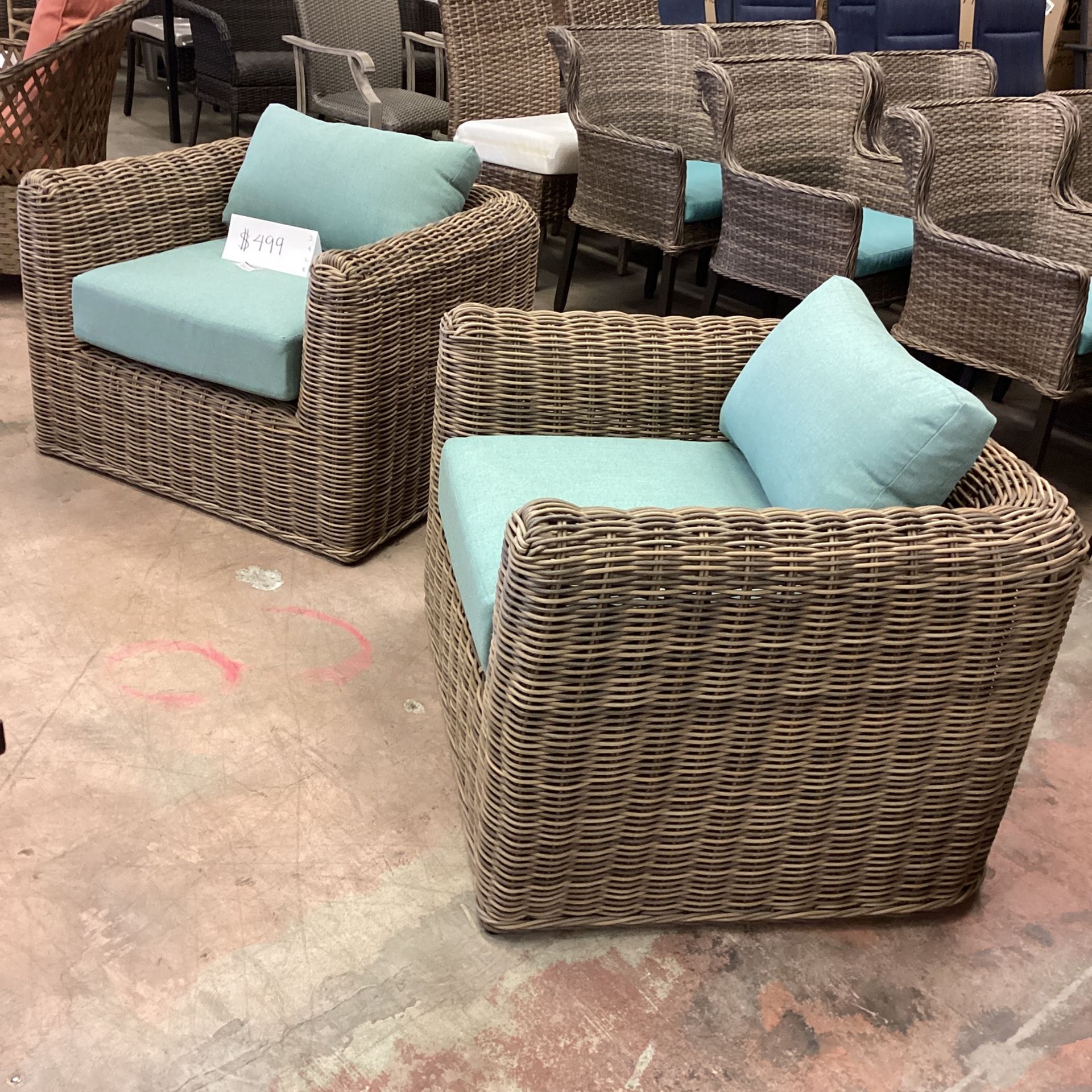 Home Decorators Collection Bentwater Creek Taupe Commercial 2-Piece Aluminum Wicker Outdoor Patio chair