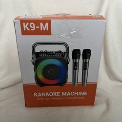 Karaoke Machine With 2 Wireless microphones 