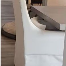 8 Living Spaces slipcovered chairs, fully skirted dining chair (8 Total)