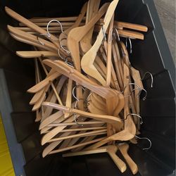 Set of 50+ Wooden Hangers – The Container Store