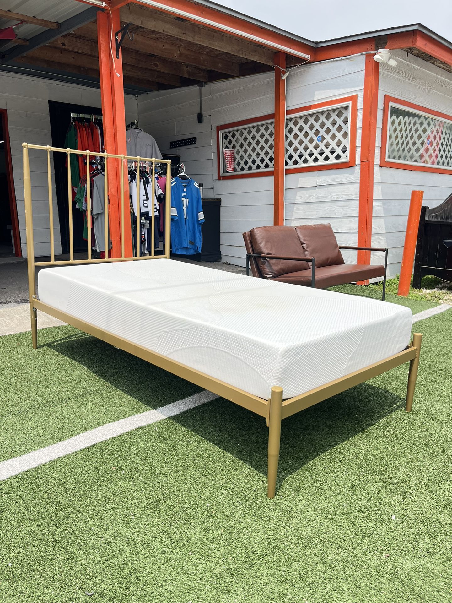 Twin Bed Frame with mattress