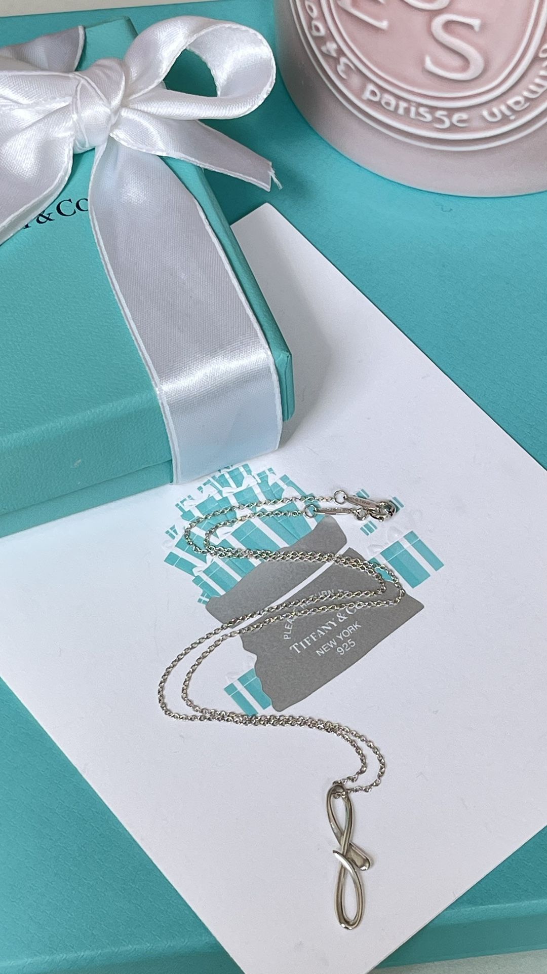 Tiffany & Co. Elsa Peretti Alphabet Letter F Pendant in Silver 16” NEW $450