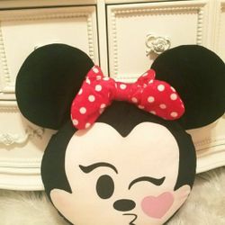 Minnie Mouse Emoji Pillow New