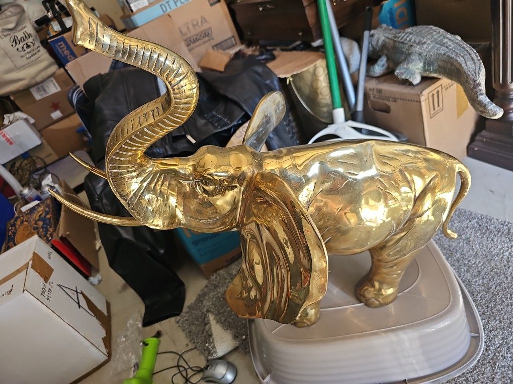 Large Brass Elephant