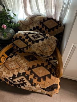 Upholstered Armchair with Southwestern Pattern