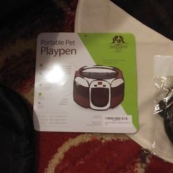 NEW Parkland Portable Pet Playpen Sz Small With Waterbowl And Zip On Top