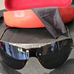 Valentino Vintage 5491/s RVZON Shield Crystal Aviator Sunglasses – Unisex Smoke Lens