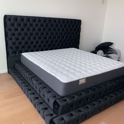 New In Box King Bed Frame With Mattress (Read Description Below)