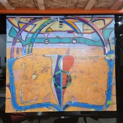 Martin Facey 1988 Abstract Painting, 58″ × 66″ Acrylic on Canvas