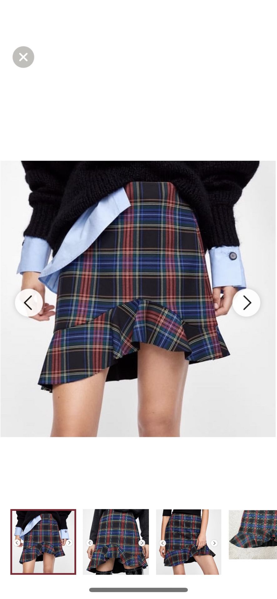 NWOT Zara Asymmetric Mini Skirt 