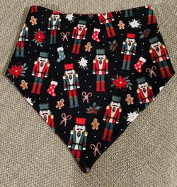 Christmas Dog Bandana is Reversable with a Red Flannel Sizes Large 